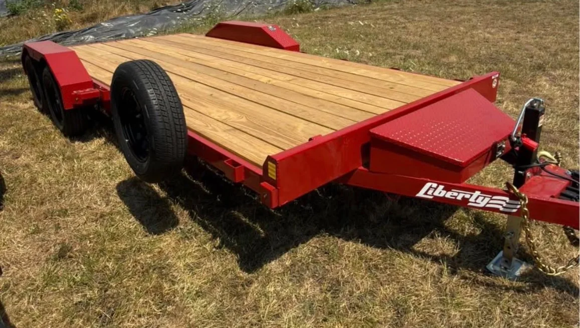 7×18 car hauler — front three-quarter view